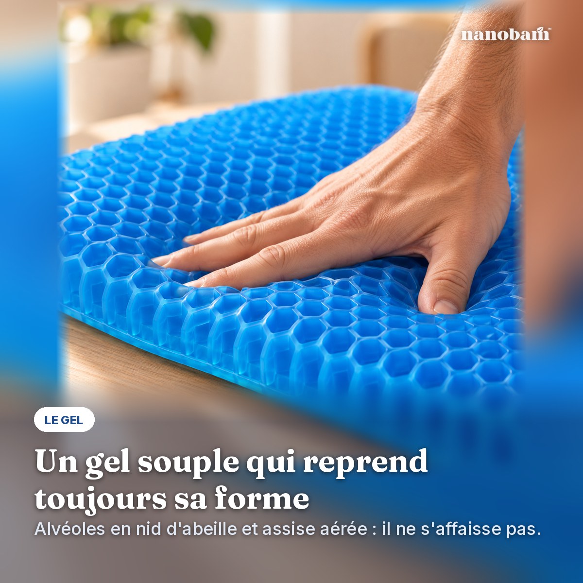 Gros plan du gel en nid d'abeille